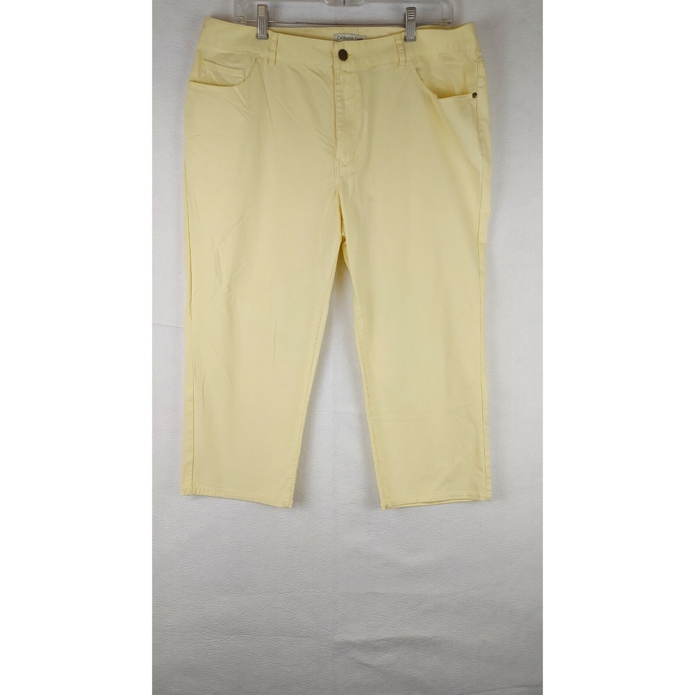 COLDWATER CREEK YELLOW CAPRIS PANTS SIZE 16